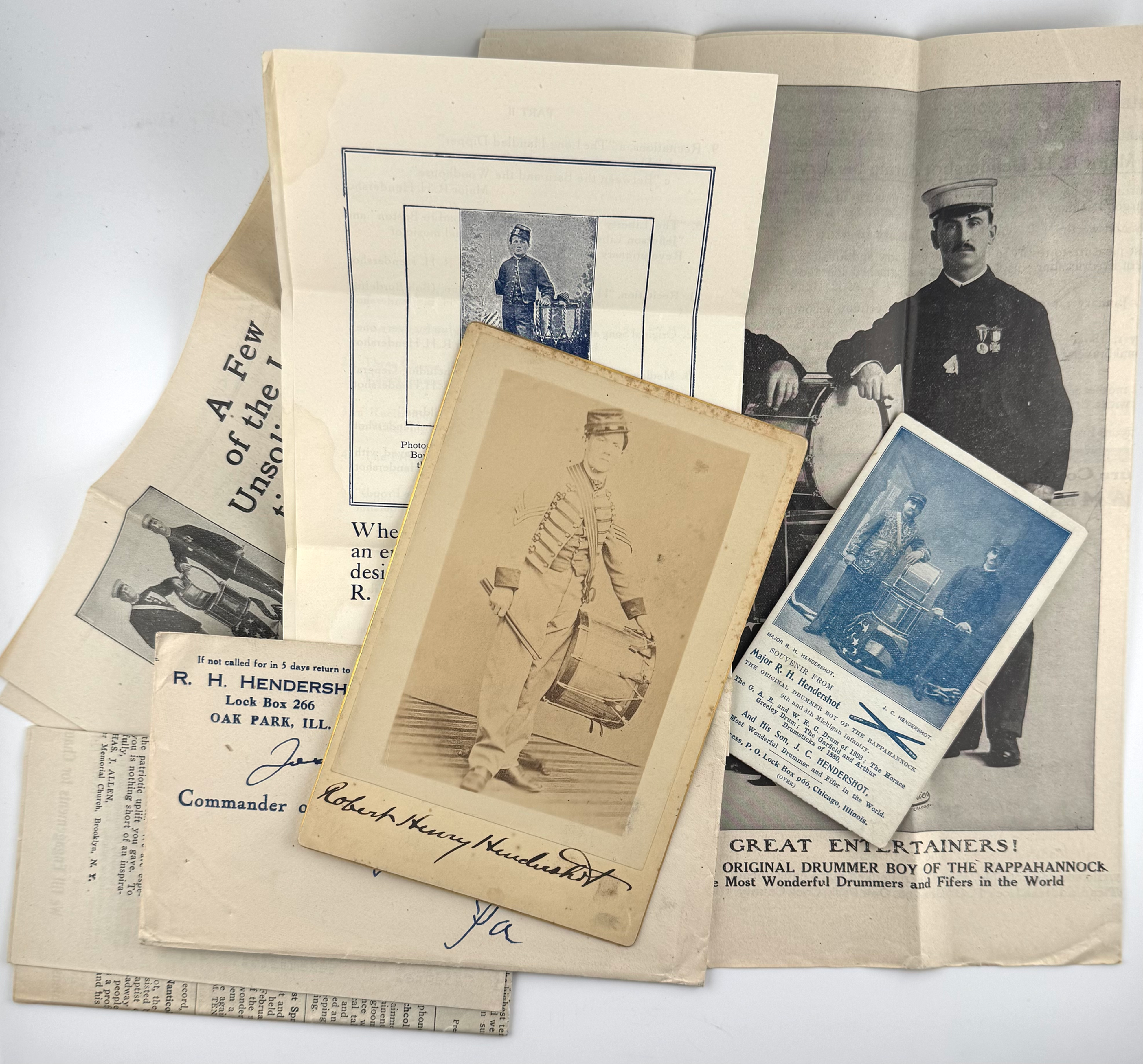 Grouping of the “Drummer Boy of the Rappahannock” Robert H. Hendershot