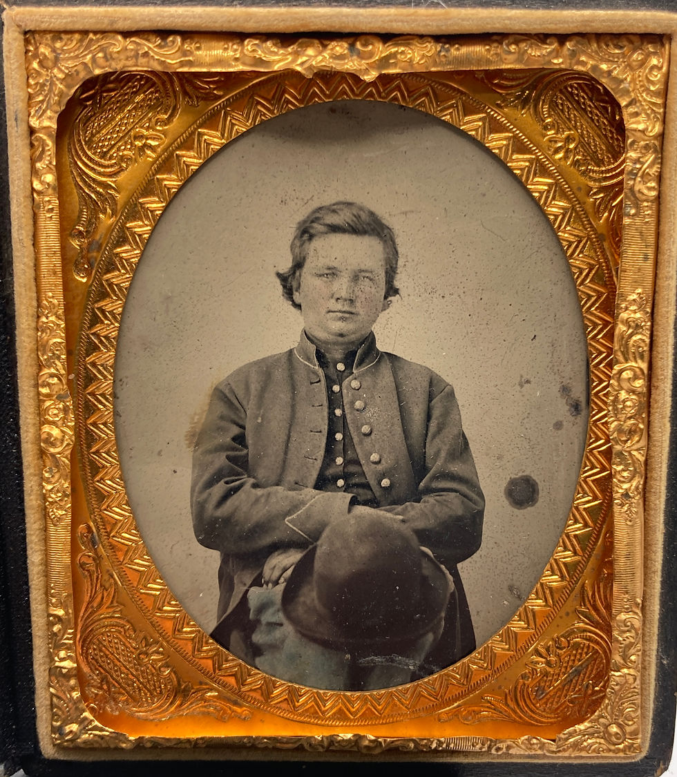 Thumbnail: 1/6th plate tintype Federal Soldier “Your Killing Me Smalls”.