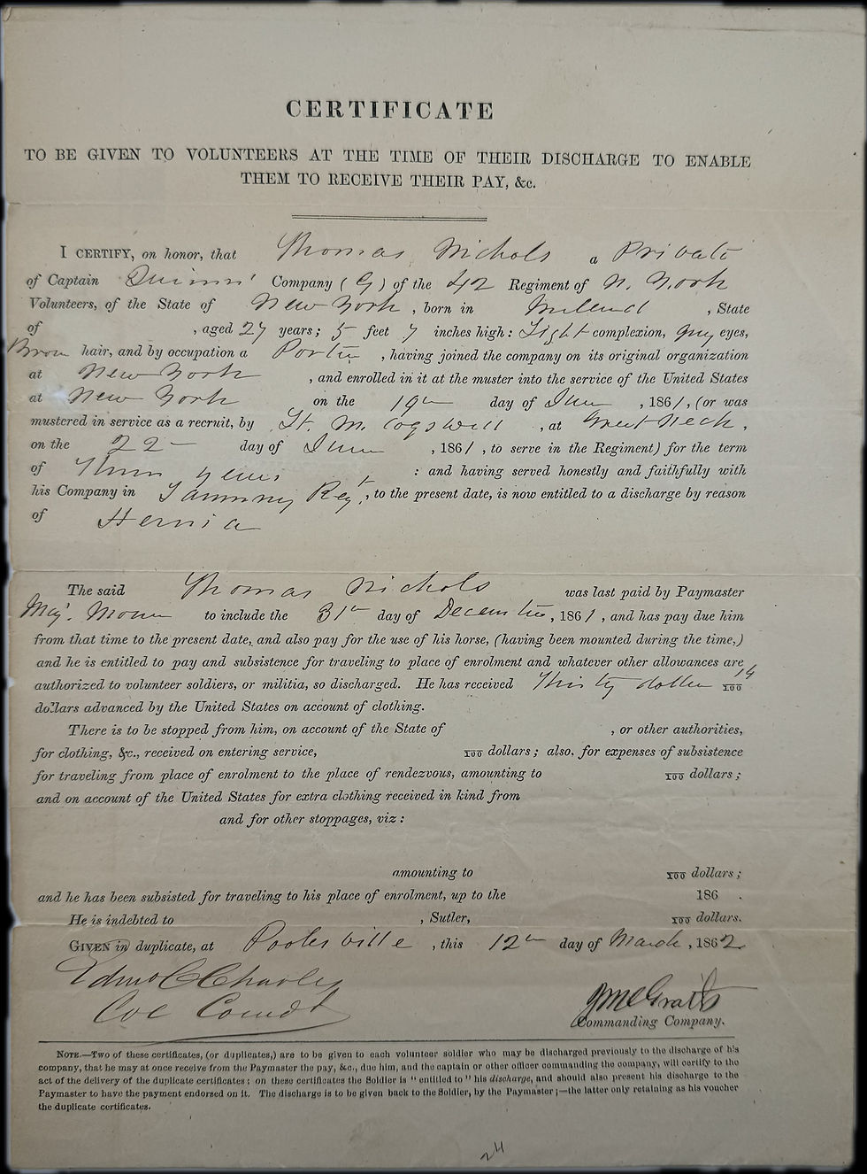 Thumbnail: 42nd New York Infantry Grouping of Thomas Nichols (Nickols)