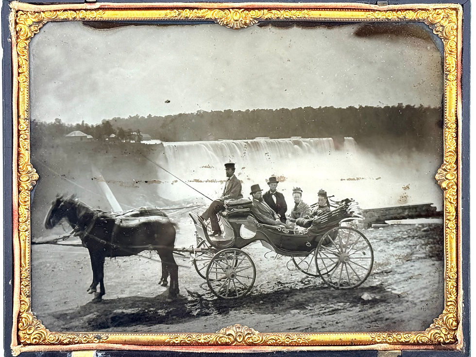 Thumbnail: Full Plate Ambrotype of Niagara Falls in a Rare George Washington Case