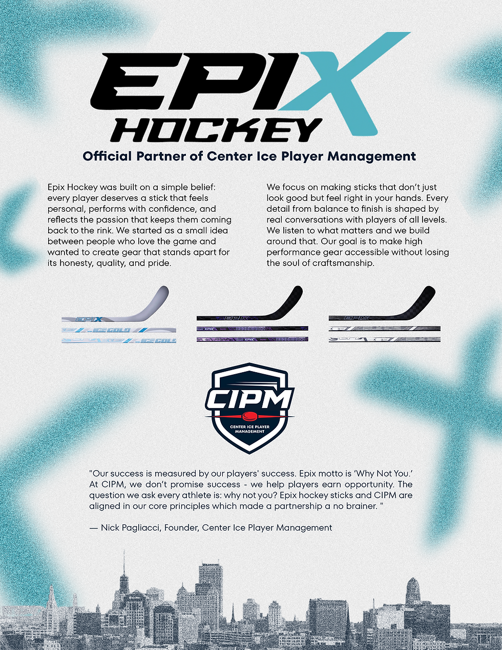 Center Ice Player Management Announces Partnership with Epix Hockey