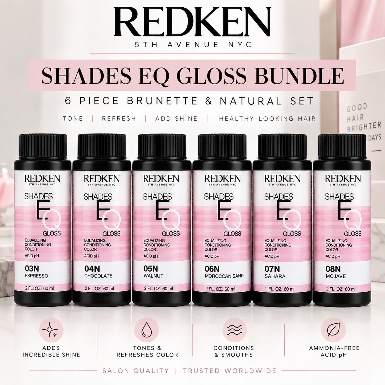 Redken Shades EQ Gloss 6-Piece Brunette & Natural Hair Color Bundle