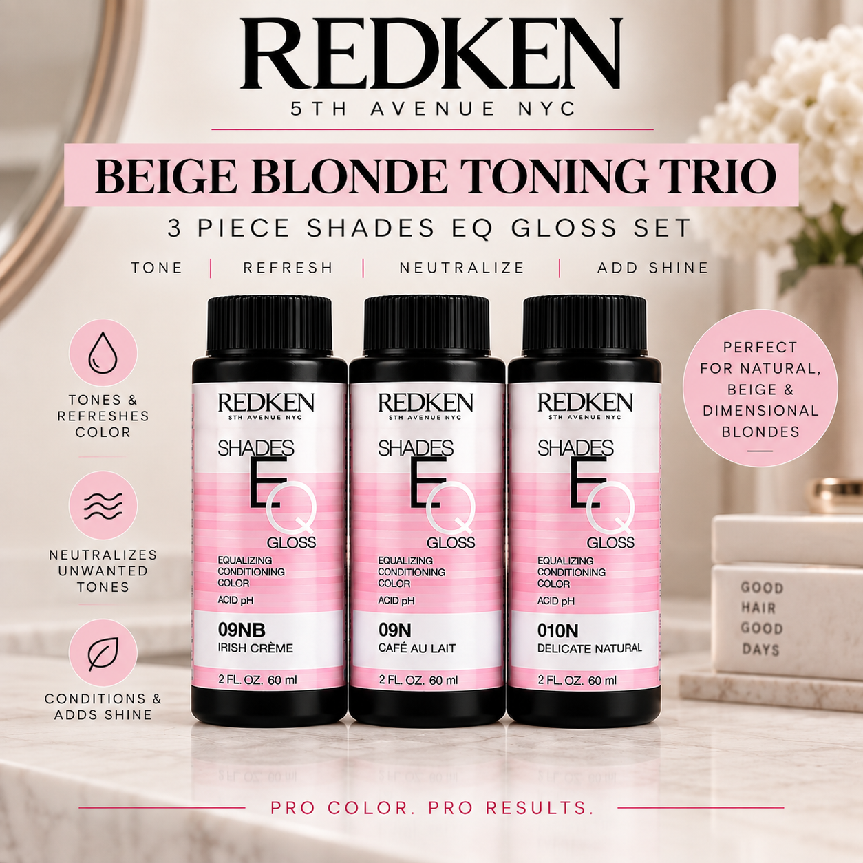 Redken Shades EQ Gloss 3-Piece Beige Blonde Toner Bundle