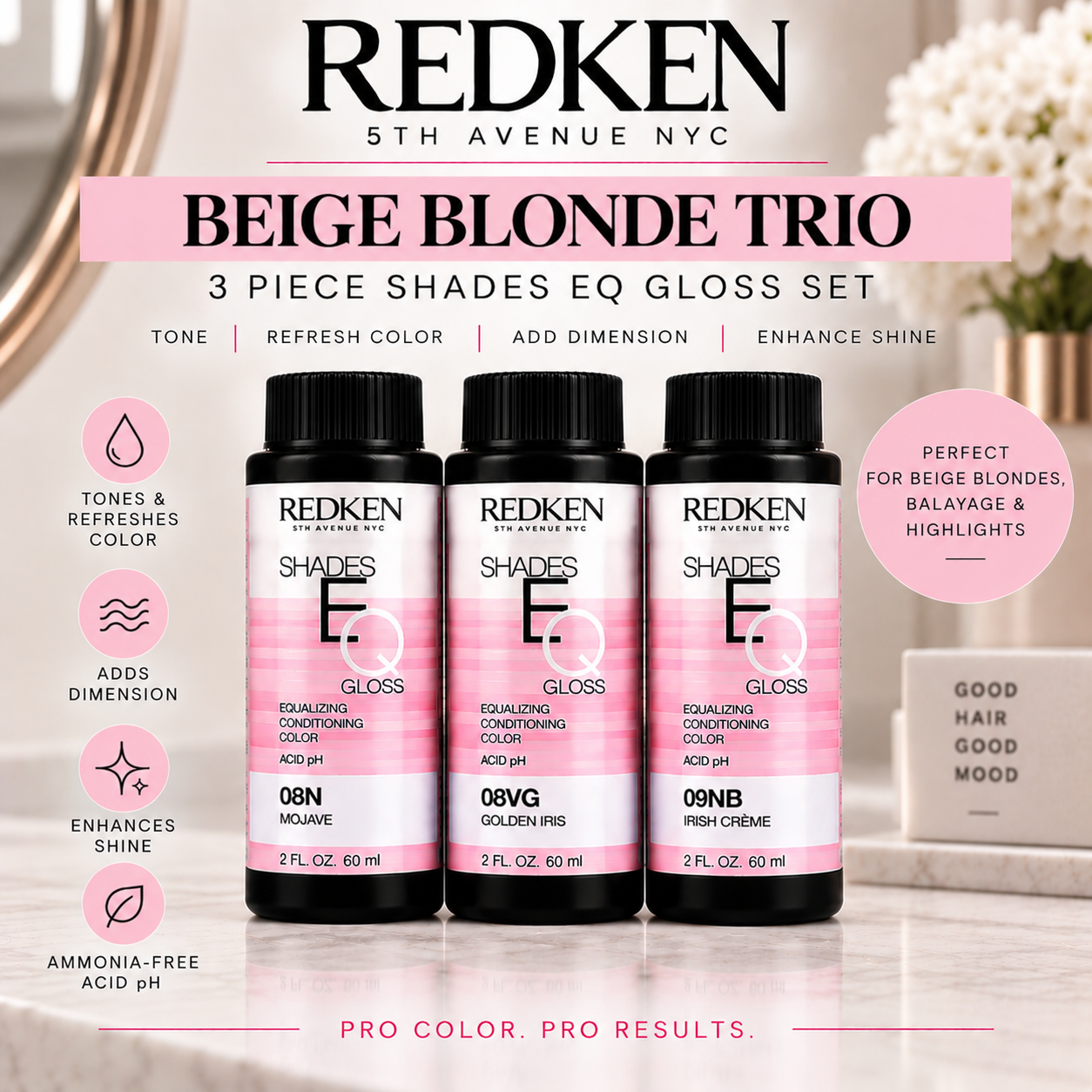 Redken Shades EQ Gloss 3-Piece Beige Blonde & Balayage Toner Bundle