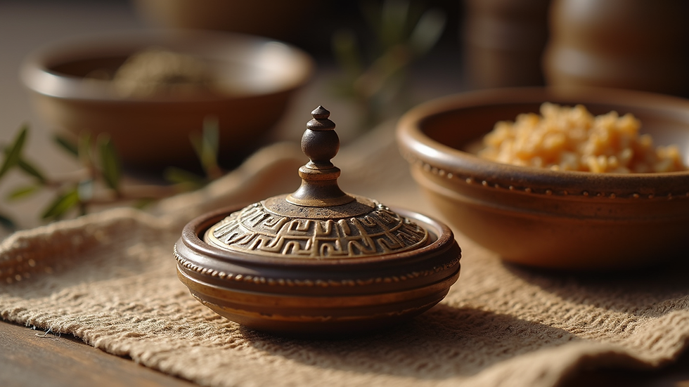 Close-up view of a traditional Palestinian craft item