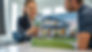 F create a picture of a friendly professional scottish office worker woman showing a a man
