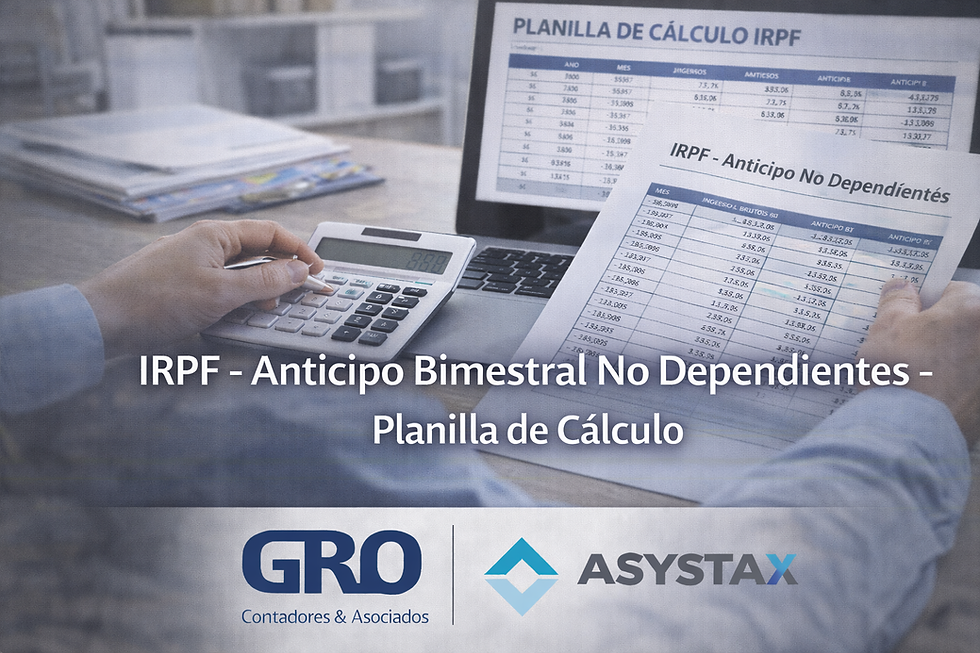 IRPF - Anticipo Bimestral No Dependientes – Planilla de Cálculo