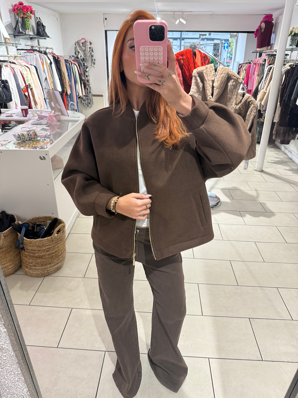Soft Touch Oversized Bomber Jacket