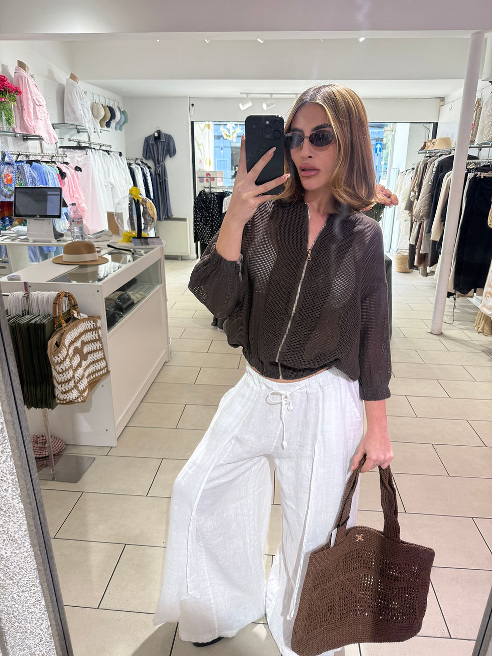 Thumbnail: CC Raffia Tote Bag - Brown