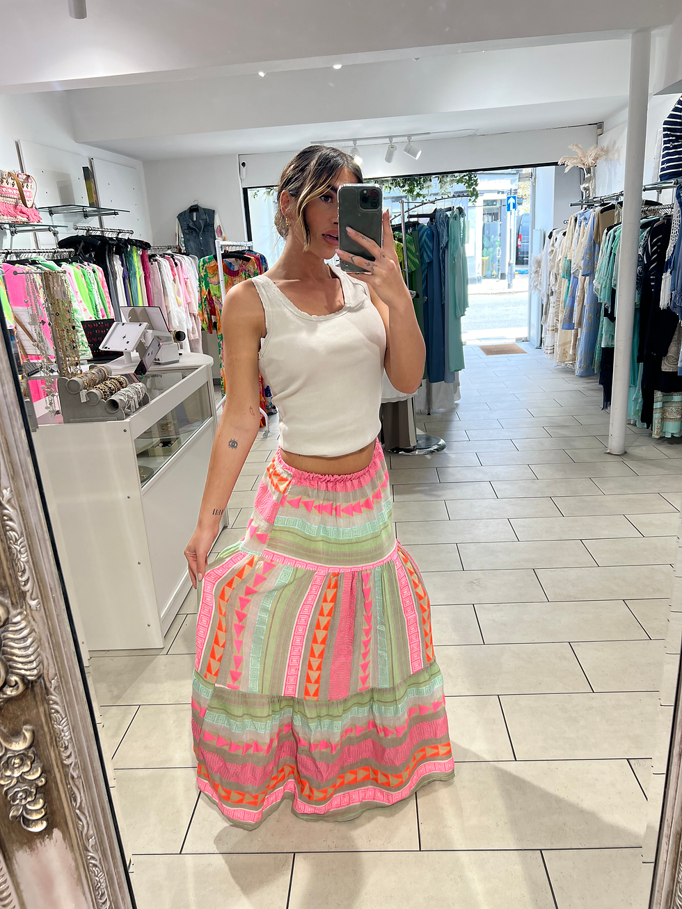 Aztec Printed Maxi Skirt