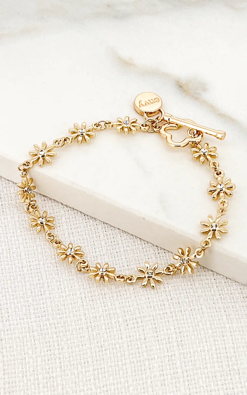 Gold Daisy T-Bar Bracelet