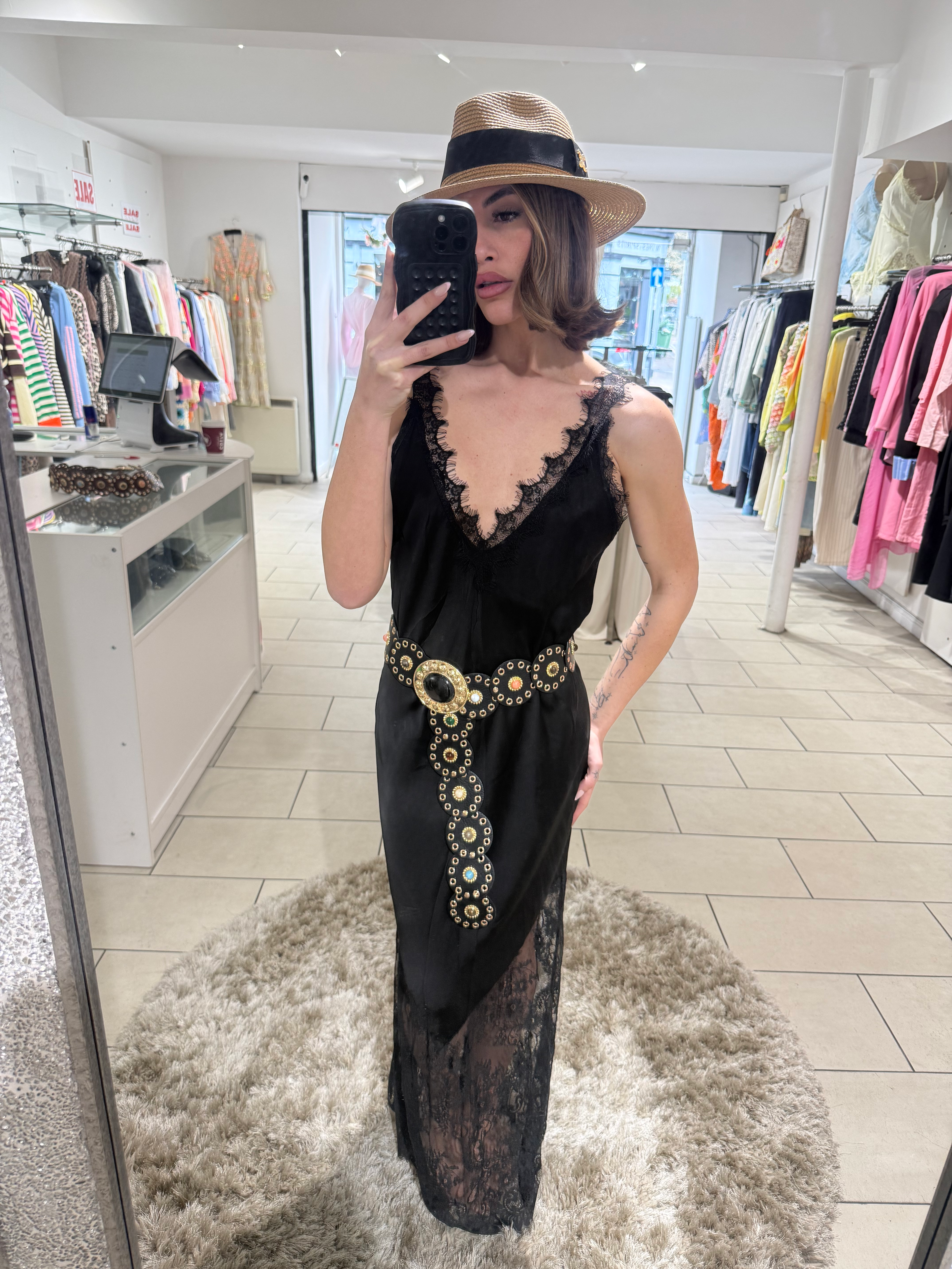 Alex Max Disc Boho Belt - Black