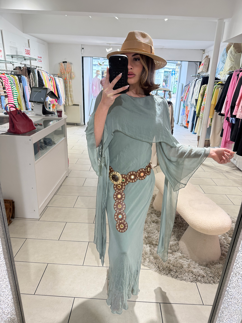 Thumbnail: Alex Max Disc Boho Belt - Brown