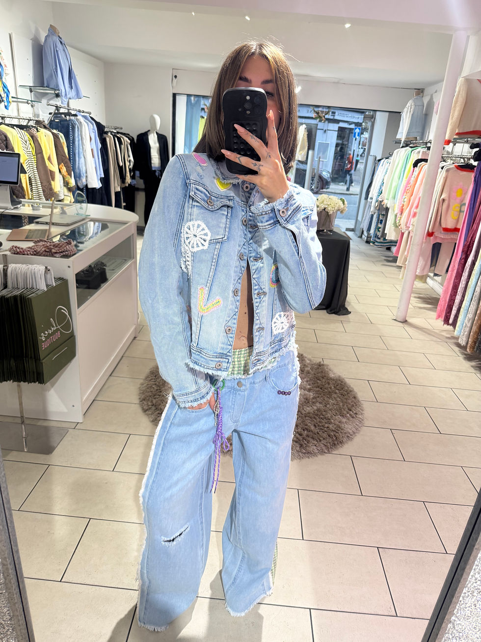 Thumbnail: Patchwork Embellishment Denim Jacket 