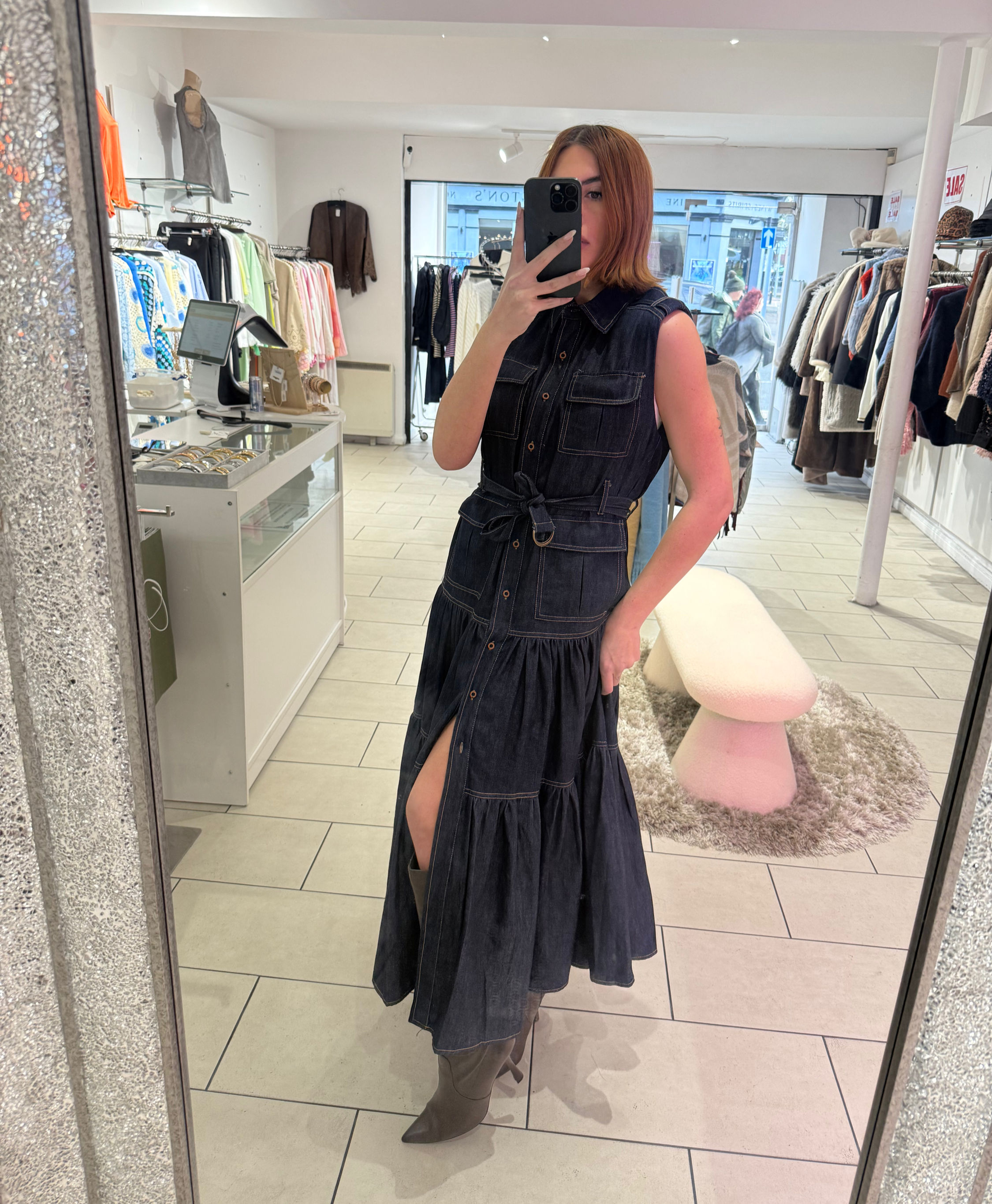 Drew Tiered Denim Dress