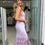 Thumbnail: Lace Bottom Maxi Dress - Lilac