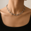Miniature : woman wearing knife edge necklace - sterling silver