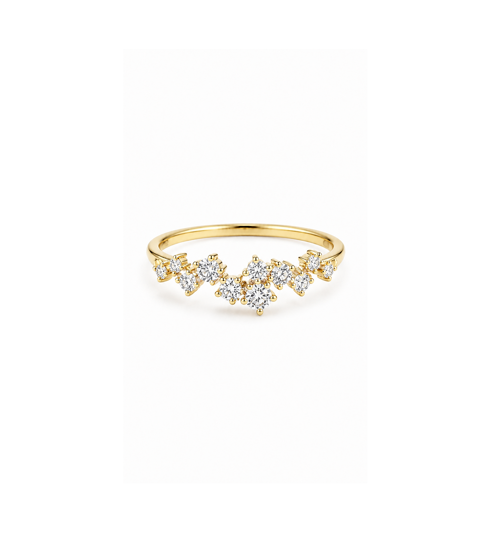 Stardust Ring in yellow gold — a band of scattered lab-grown diamonds