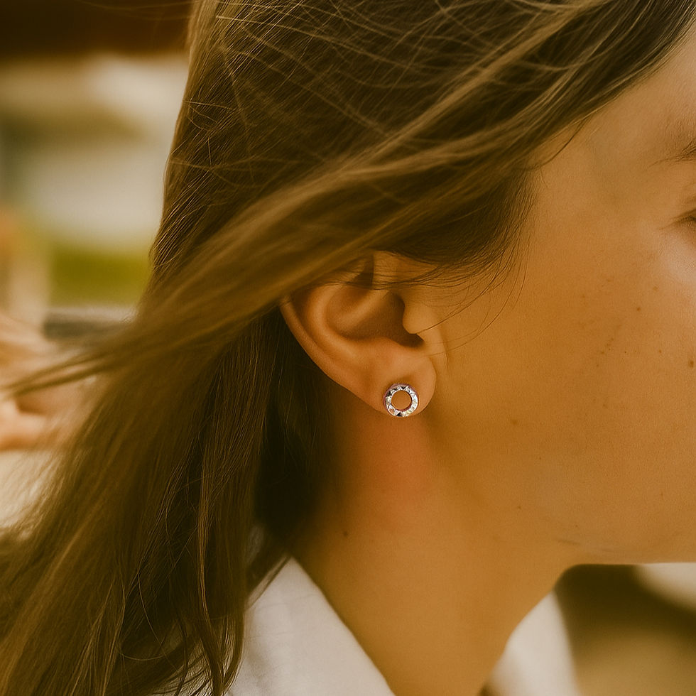 Miniature : Éclat Solaire Stud Earrings - Sterling Silver