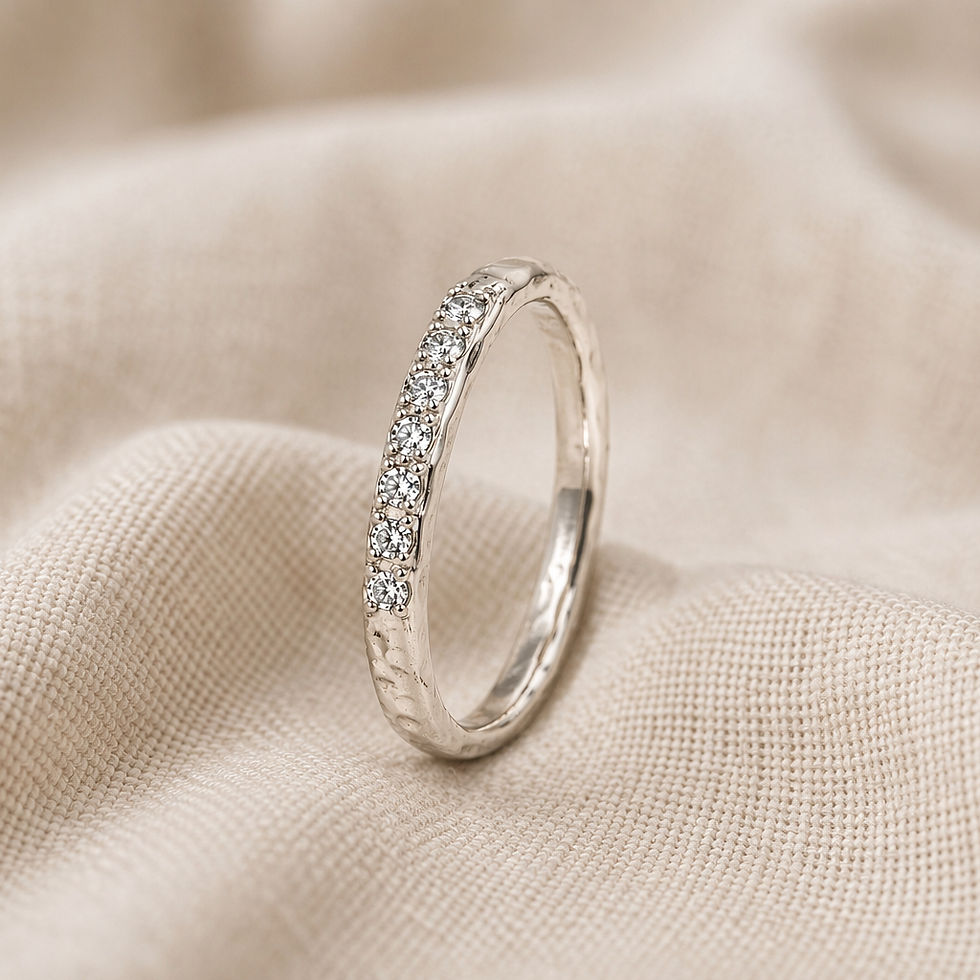 Miniature : Fluid White Gold Diamond Band