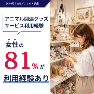 女性の約8割がアニマルグッズの購入やサービスを利用