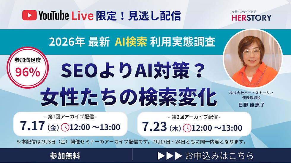 【7/23(木)アーカイブ】SEOよりAI対策？女性たちの検索変化を緊急報告！
