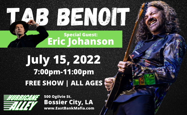 Tab Benoit w/ Eric Johanson @ Hurricane Alley LIVE