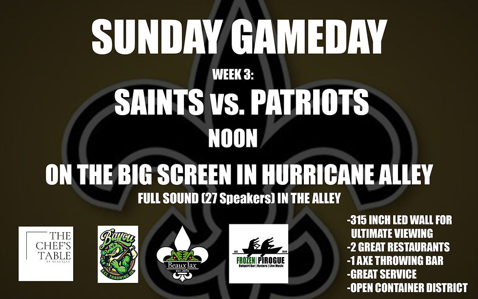 SUNDAY GAMEDAY: SAINTS vs. Patriots