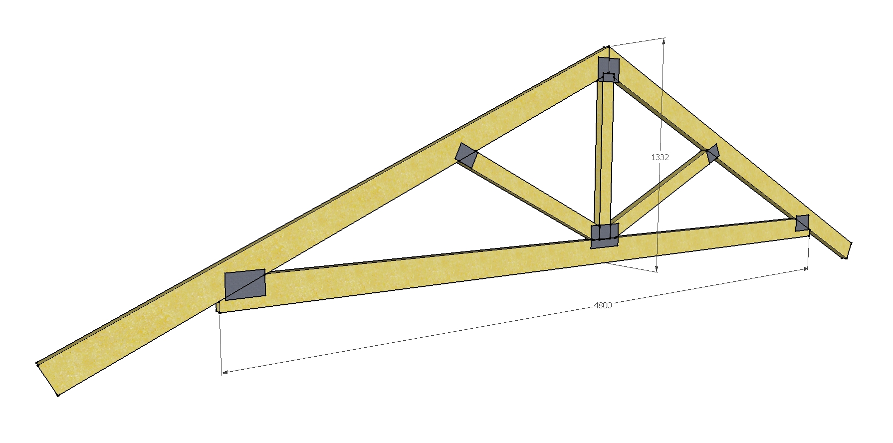 Деревянная ферма 6 метров перекрытия