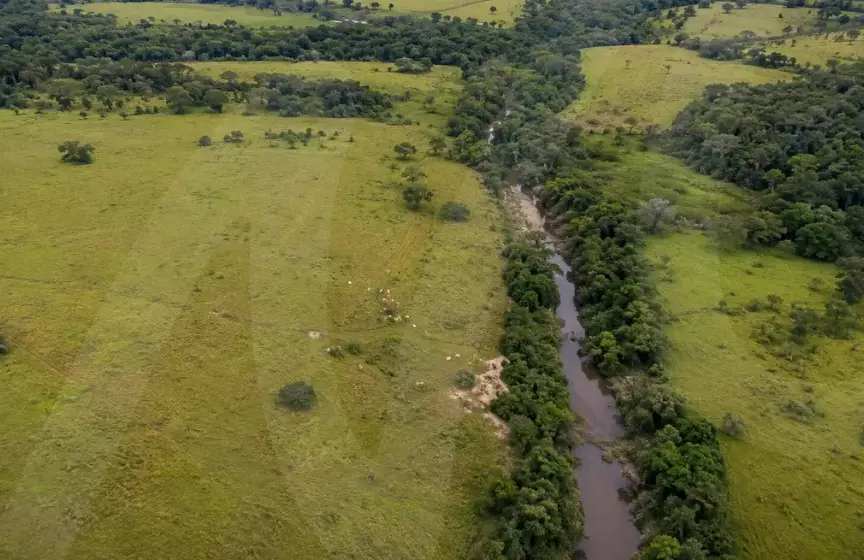 Produtor rural analisando APP como pastagem no CAR em fazenda com área de preservação permanente.