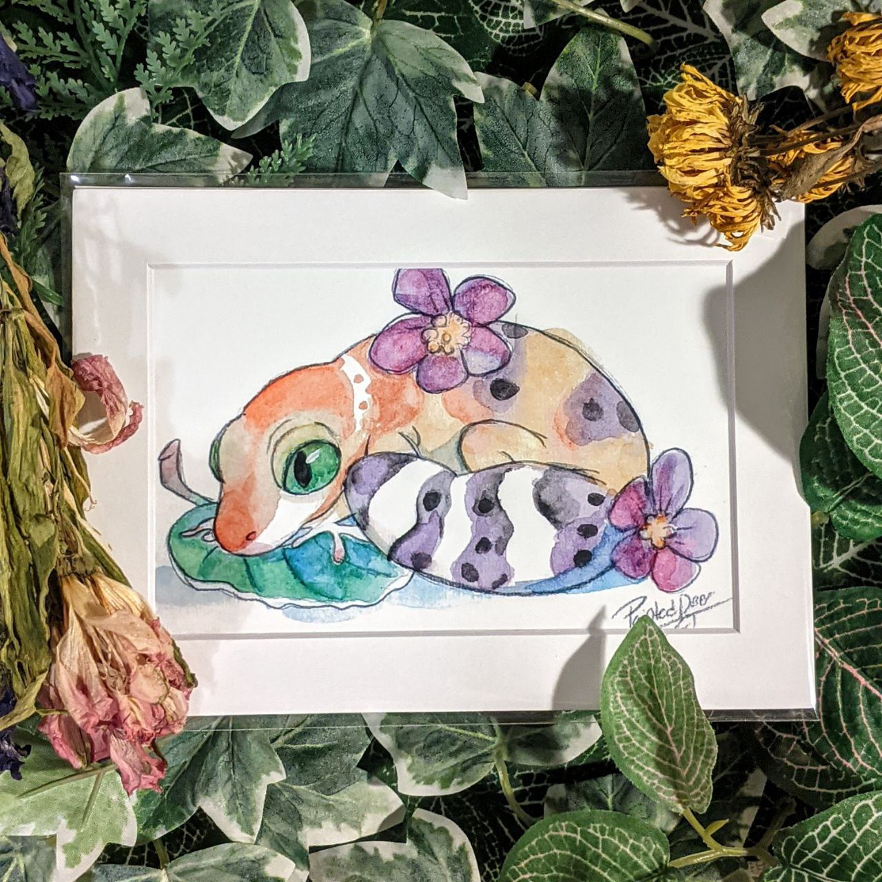 4x6 Gecko Watercolor print