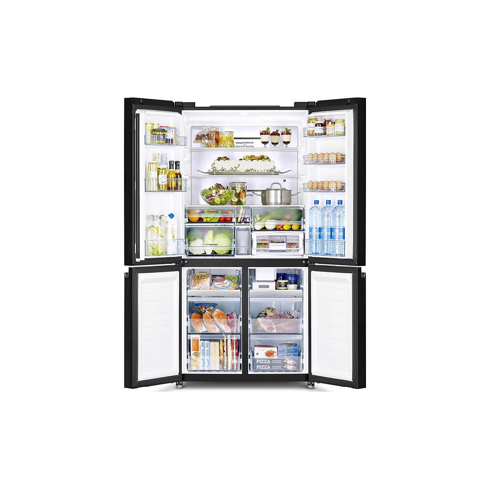 Thumbnail: Hitachi 720L 4 Doors French Bottom Freezer Refrigerator, Black - RWB720VUK0GBK