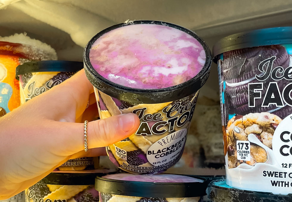 Our 12oz containers in a grocery shelf