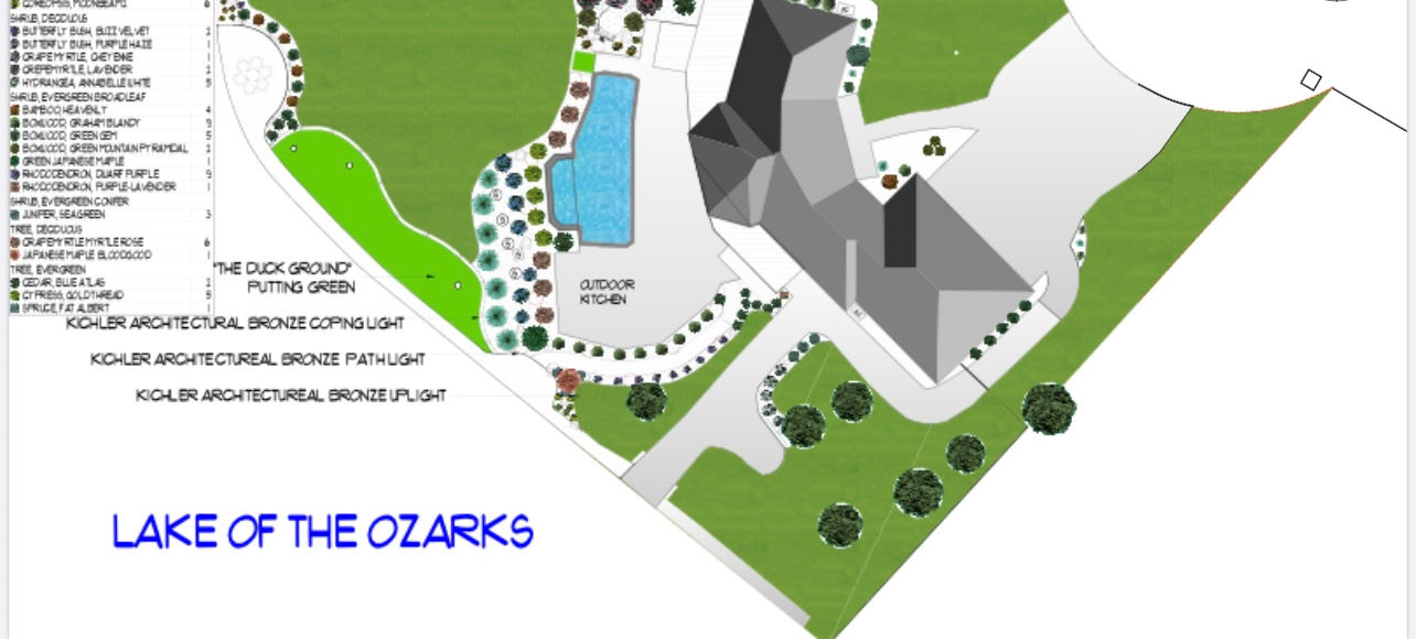 2D drafted sketch of landscape plans