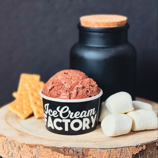 S'more ice cream full of graham crackers and marshmallows