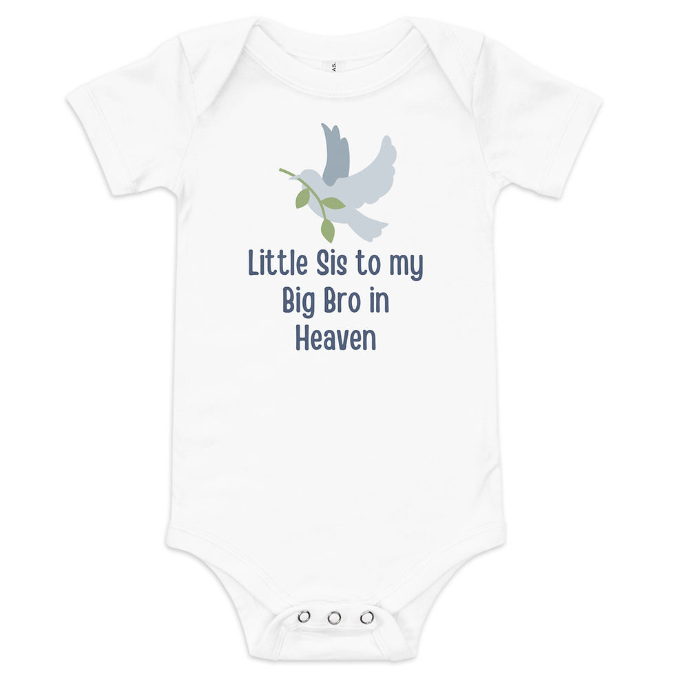 Thumbnail: Little Sis to my Big Bro in HeavenBaby short sleeve one piece