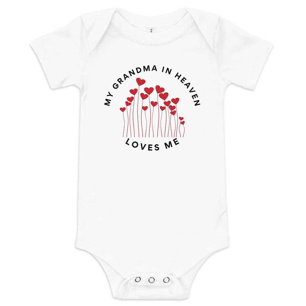 Thumbnail: My Grandma In Heaven Loves Me Baby short sleeve one piece