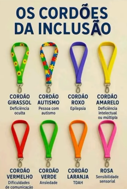 Você conhece as cores dos cordões da inclusão?