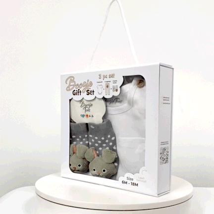 Space Bunny, 3-Pc Boogie Toes, Tight & Tee Baby Premium Gift Set - Image 2