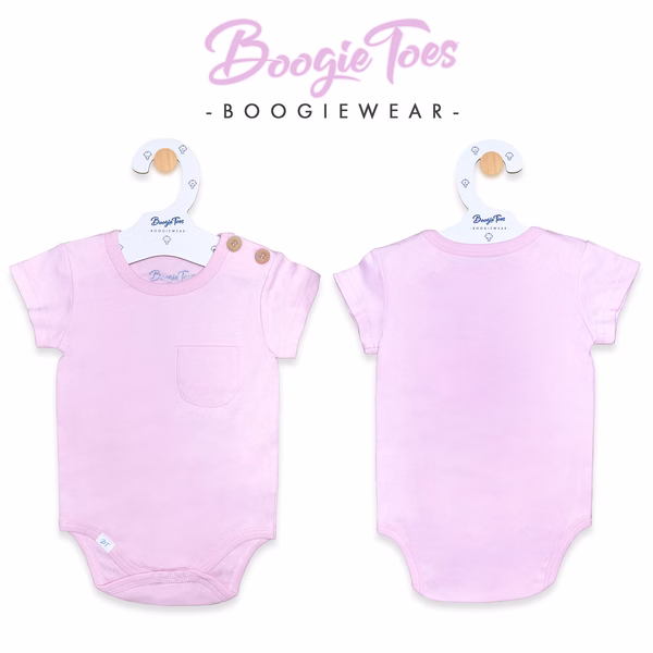 Pink Boogie Tees Bodysuit Tshirt - Natural Wood Button - Image 3