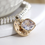 Thumbnail: Silver plated bead bracelet with golden disc and crystal