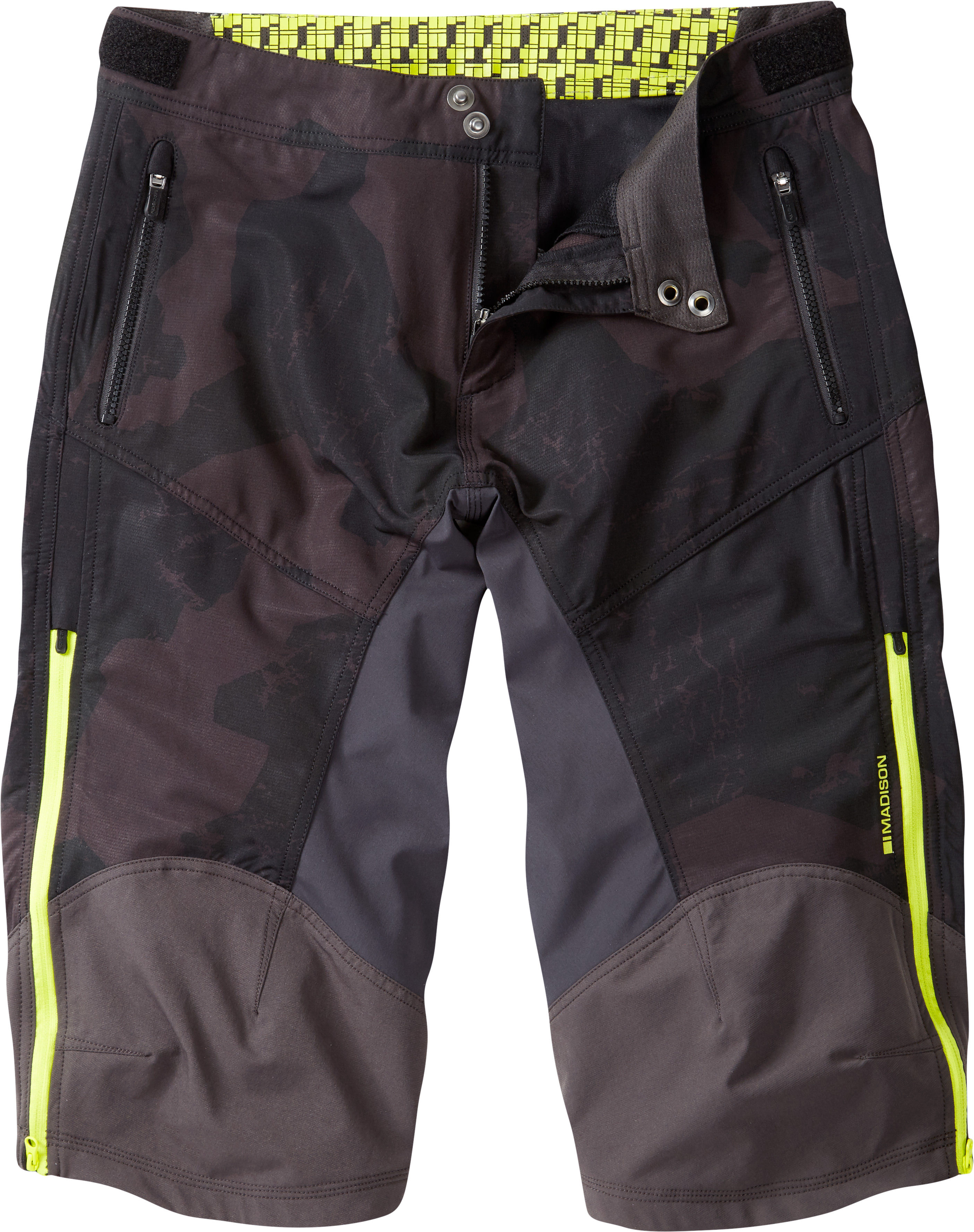 Madison Zenith Mens 4-Season DWR Shorts Black Camo