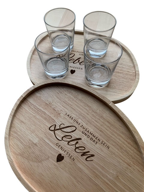 Miniaturbild: Holztablett FSC Gummibaum – ca. 25 × 30,8 × 2 cm – mit Gravur