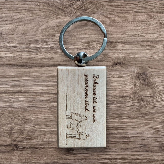 Miniaturbild: Personalisierte Schlüsselanhänger aus Holz (rechteckig)