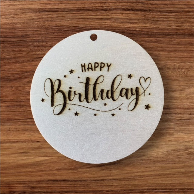 Miniaturbild: Holzanhänger mit Gravur | Personalisierte Geschenkeanhänger