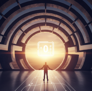 Bir labirentten çıkmış veya karmaşık bir yol haritasını tamamlamış, rahatlamış ve net bir finansal vizyona sahip bir kişi (siluet). Kişinin önünde aydınlık, açık bir alan uzanıyor.