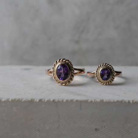 matching rings with amethyst