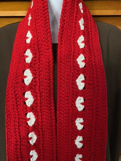 Thumbnail: Heart Scarf Multiple Colors with or without PomPoms