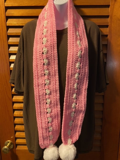 Thumbnail: Heart Scarf Multiple Colors with or without PomPoms