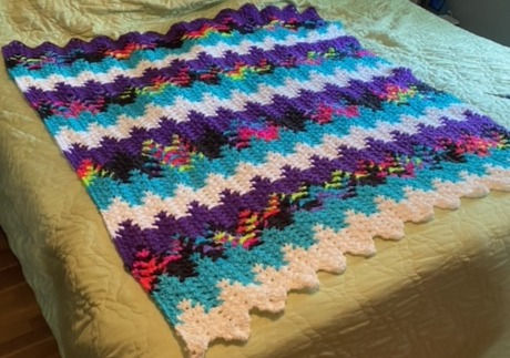 Thumbnail: Lacy Chevron Oversized Throw Neon